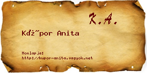 Kúpor Anita névjegykártya